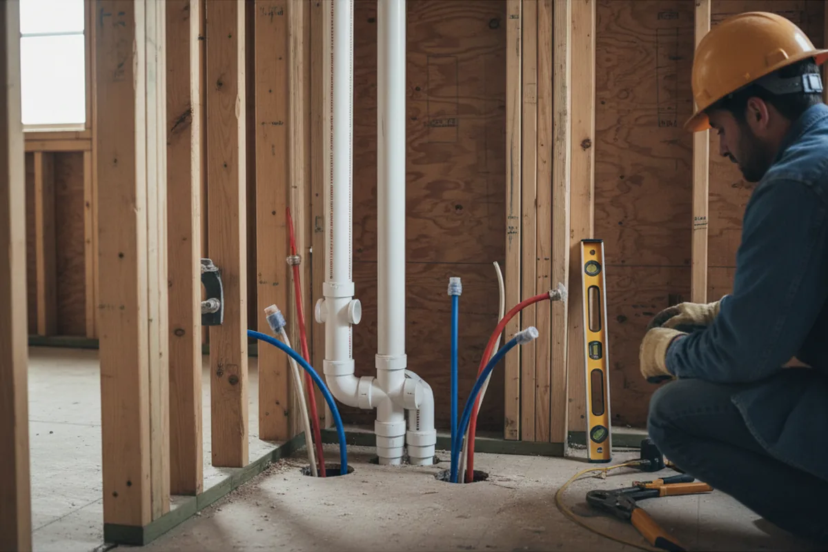 Drain and supply rough-in during Toilet Repair and Installation in Wynona
